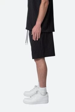 Pinstripe Shorts - Black -clothing Pinstripe Shorts Black 5