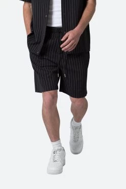 Pinstripe Shorts - Black -clothing Pinstripe Shorts Black 7