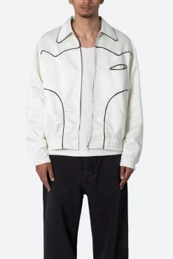 Piped Zip Up Jacket - Off White -clothing Piped Zip Up Jacket Off White 3