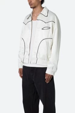 Piped Zip Up Jacket - Off White -clothing Piped Zip Up Jacket Off White 4