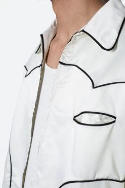 Piped Zip Up Jacket - Off White -clothing Piped Zip Up Jacket Off White 8