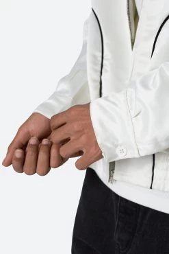 Piped Zip Up Jacket - Off White -clothing Piped Zip Up Jacket Off White 9