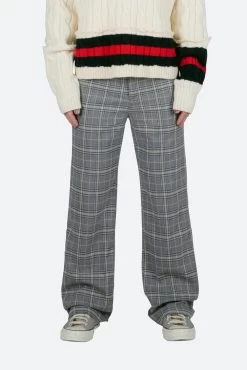 Plaid Baggy Trouser - Grey