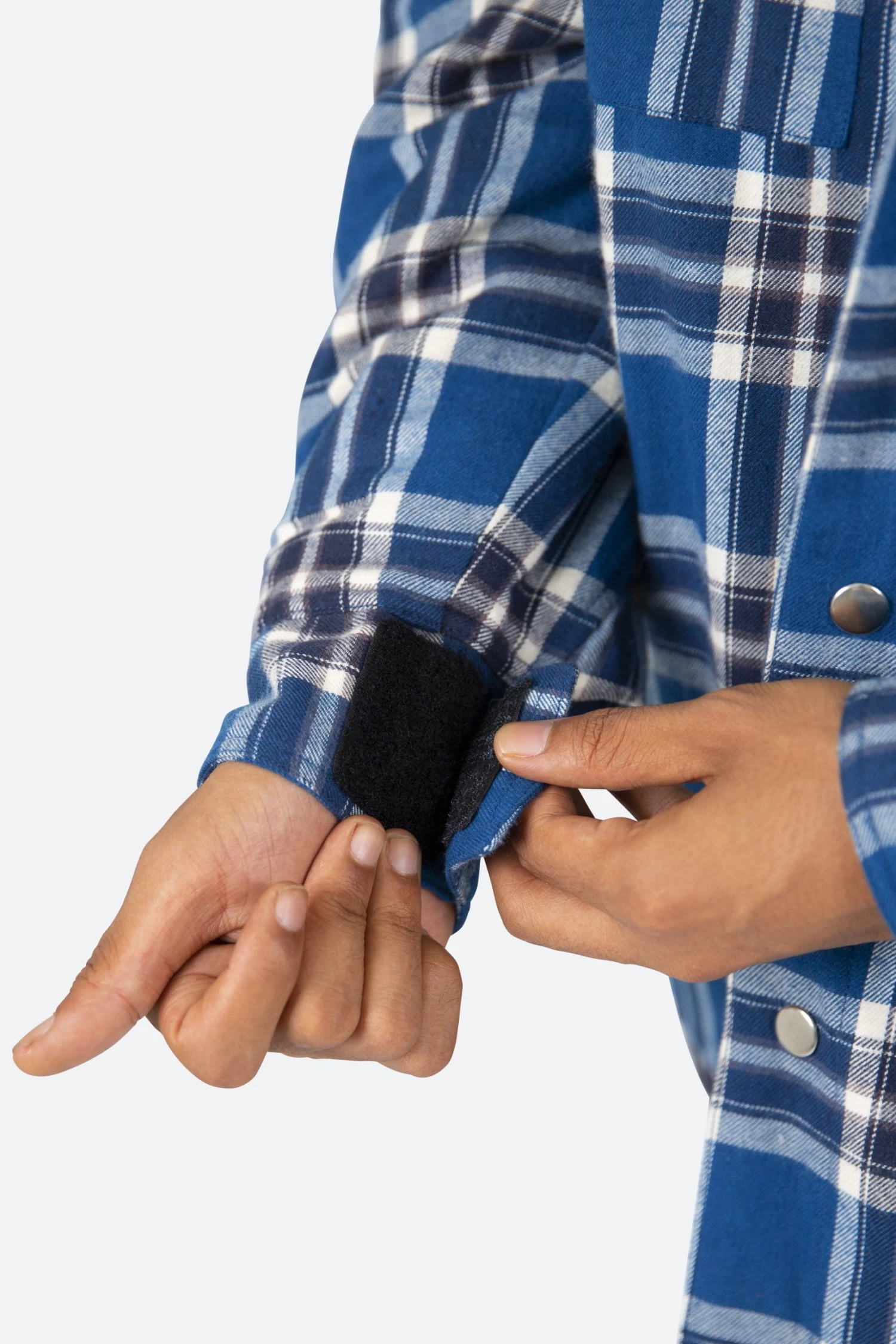 Plaid Work Jacket - Blue/White 8 Plaid Work Jacket - Blue/White - Image 6