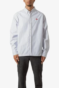 Poppy Striped Oxford Shirt - Blue/White