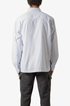 Poppy Striped Oxford Shirt - Blue/White -clothing Poppy Striped Oxford Shirt BlueWhite 5