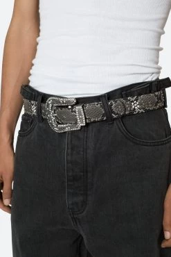 Python Mixed Studded Belt - Multi -clothing Python Mixed Studded Belt Multi 3