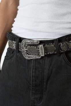Python Mixed Studded Belt - Multi -clothing Python Mixed Studded Belt Multi 4