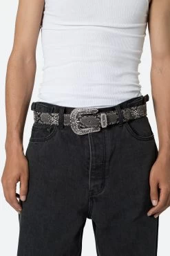 Python Mixed Studded Belt - Multi -clothing Python Mixed Studded Belt Multi 5