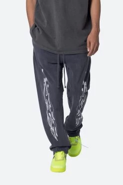 Relaxed Flame Sweatpants - Washed Black -clothing Relaxed Flame Sweatpants Washed Black 6
