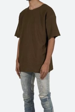 Reverse Terry Tee - Brown -clothing Reverse Terry Tee Brown 3
