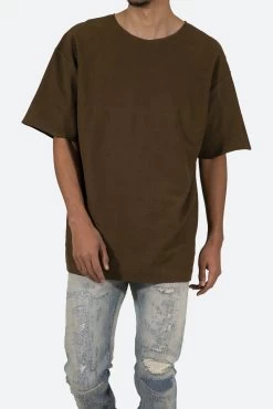 Reverse Terry Tee - Brown -clothing Reverse Terry Tee Brown 6