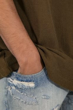 Reverse Terry Tee - Brown -clothing Reverse Terry Tee Brown 7