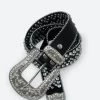 Rhinestone Studded Belt - Black -clothing Rhinestone Studded Belt Black