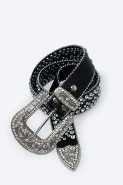 Rhinestone Studded Belt - Black 9 Rhinestone Studded Belt - Black -clothing Rhinestone Studded Belt Black 3