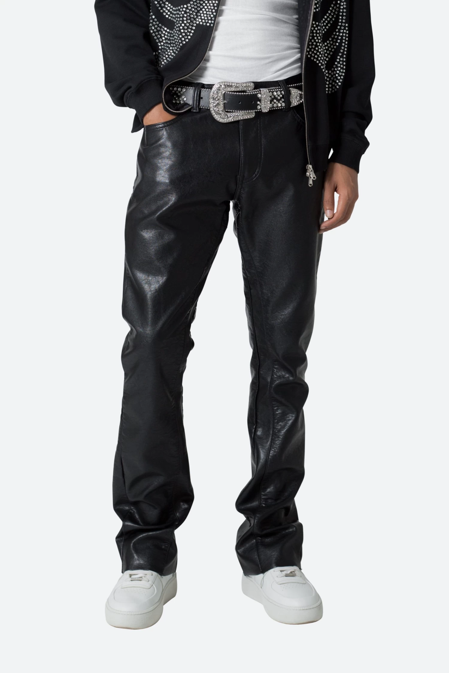 Rhinestone Studded Belt - Black 6 Rhinestone Studded Belt - Black - Image 4