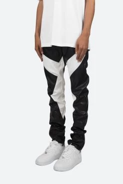 S192 Leather Pants - Black/White -clothing S192 Leather Pants BlackWhite 4