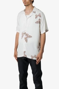 S/S Button Up Shirt - Butterfly Print -clothing SS Button Up Shirt Butterfly Print 3