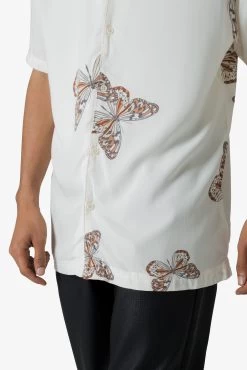 S/S Button Up Shirt - Butterfly Print -clothing SS Button Up Shirt Butterfly Print 7