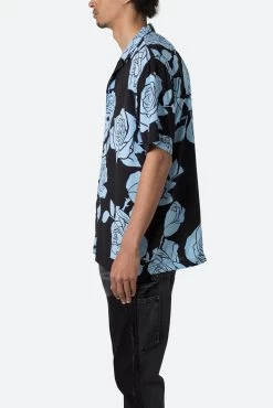 S/S Button Up Shirt - Rose Print -clothing SS Button Up Shirt Rose Print 4