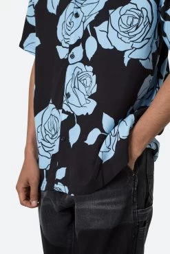 S/S Button Up Shirt - Rose Print -clothing SS Button Up Shirt Rose Print 8