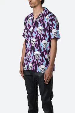 S/S Button Up Shirt - Skull Print -clothing SS Button Up Shirt Skull Print 3