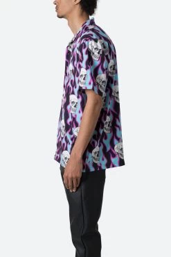 S/S Button Up Shirt - Skull Print -clothing SS Button Up Shirt Skull Print 4