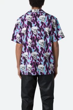 S/S Button Up Shirt - Skull Print -clothing SS Button Up Shirt Skull Print 5