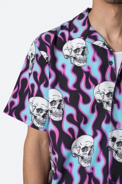 S/S Button Up Shirt - Skull Print -clothing SS Button Up Shirt Skull Print 6