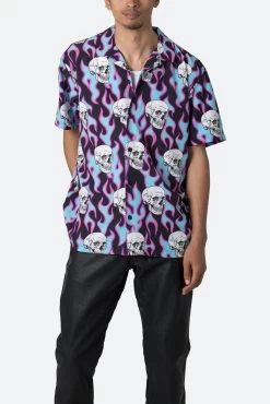 S/S Button Up Shirt - Skull Print -clothing SS Button Up Shirt Skull Print 7