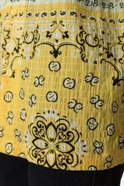 S/S Button Up Shirt - Yellow Bandana Paisley 16 S/S Button Up Shirt - Yellow Bandana Paisley -clothing SS Button Up Shirt Yellow Bandana Paisley 7