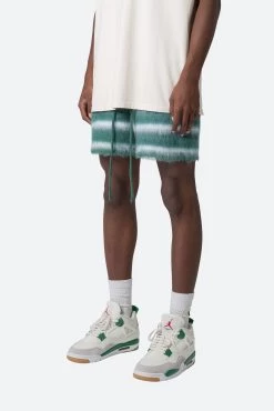 Striped Mohair Shorts - Green -clothing Striped Mohair Shorts Green 4