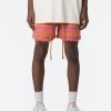 Striped Mohair Shorts - Orange 1 Striped Mohair Shorts - Orange -clothing Striped Mohair Shorts Orange