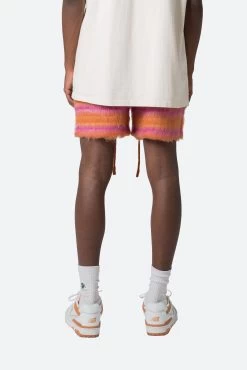 Striped Mohair Shorts - Orange -clothing Striped Mohair Shorts Orange 5