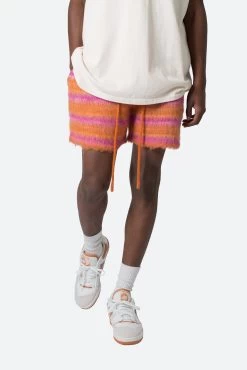 Striped Mohair Shorts - Orange -clothing Striped Mohair Shorts Orange 6