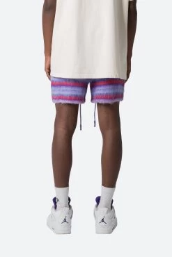 Striped Mohair Shorts - Purple -clothing Striped Mohair Shorts Purple 6