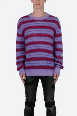 Striped Mohair Sweater - Purple