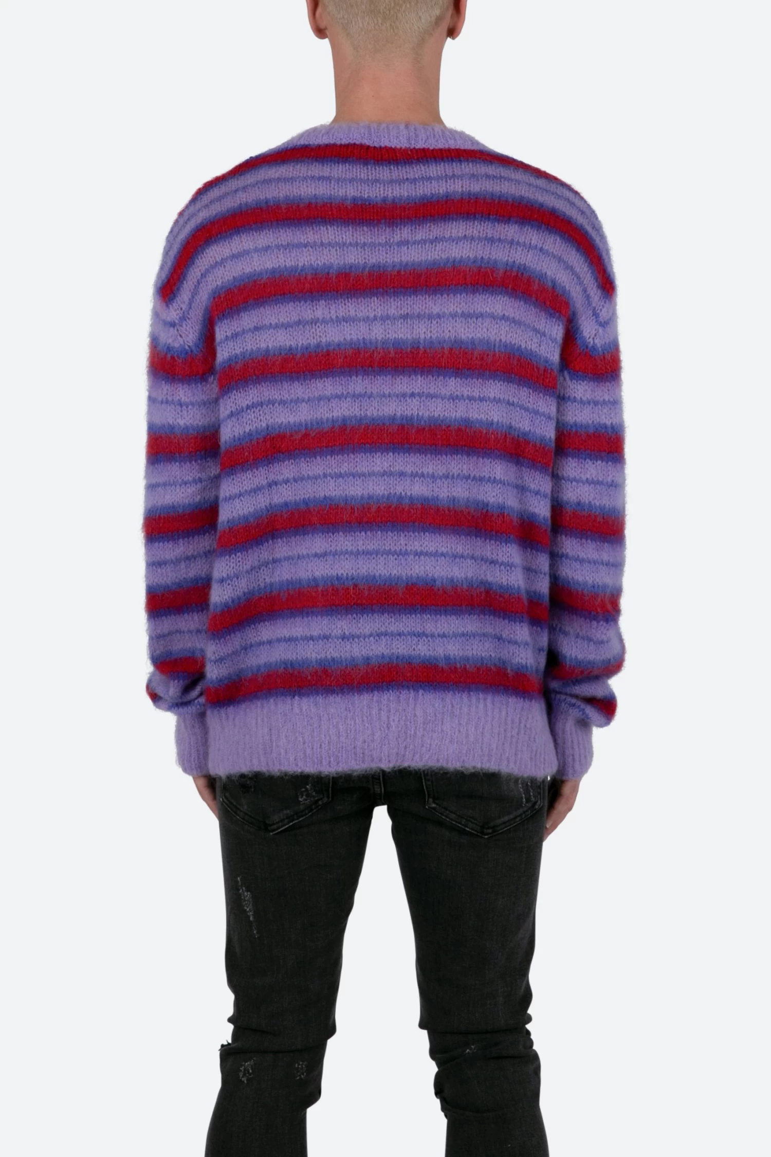 Striped Mohair Sweater - Purple 8 Striped Mohair Sweater - Purple - Image 6