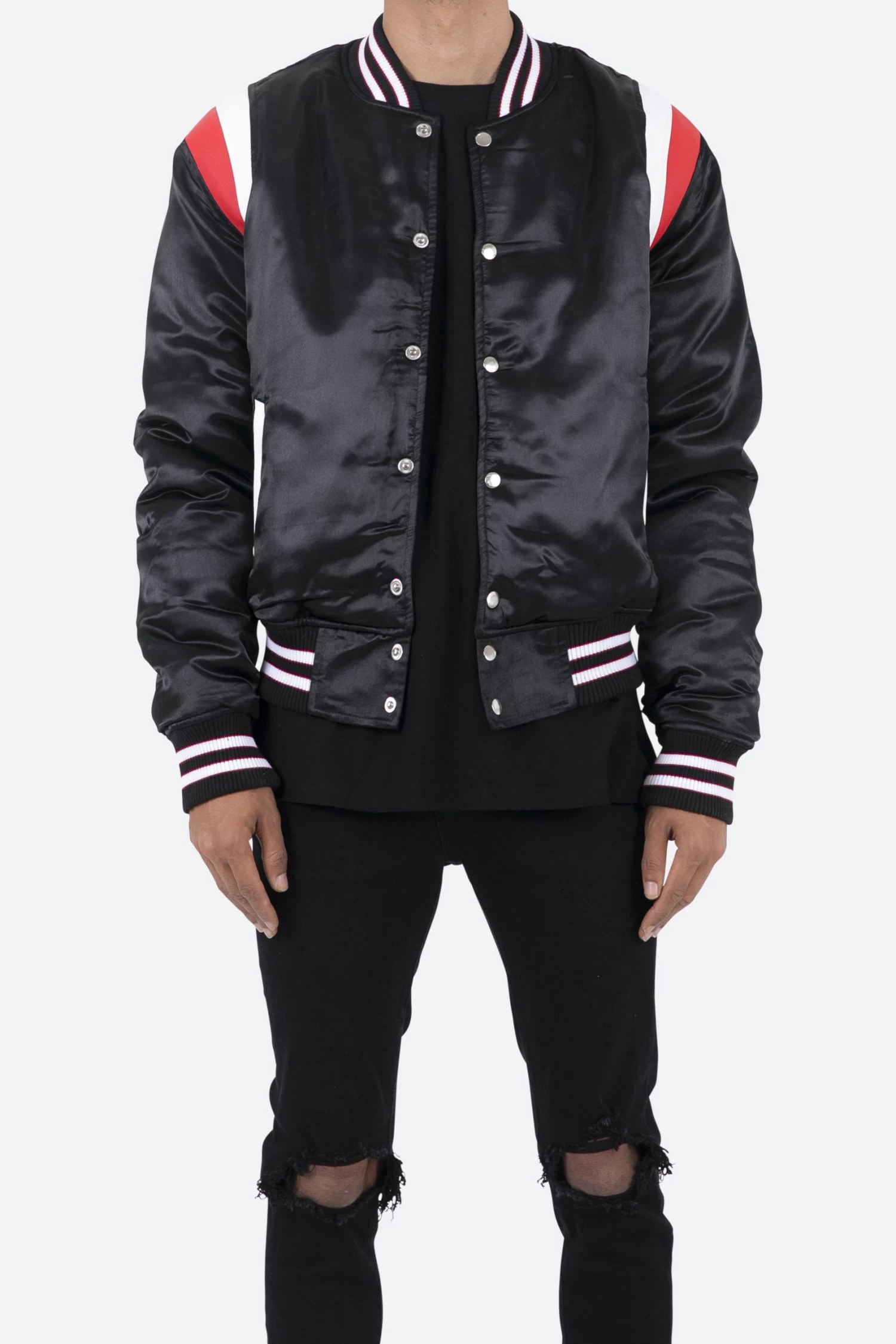 Teddy Bomber Jacket - Black/Red 4 Teddy Bomber Jacket - Black/Red - Image 2