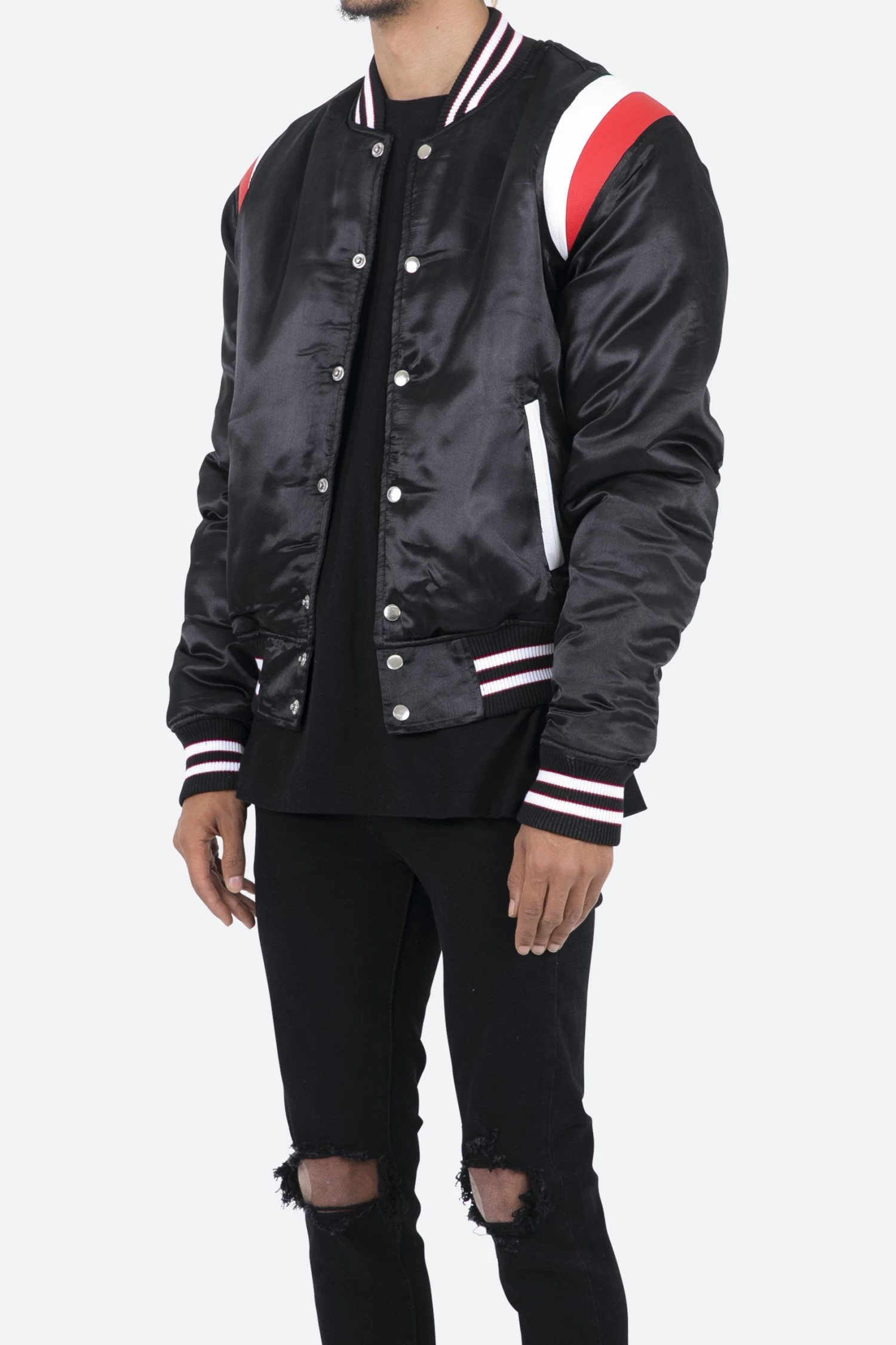 Teddy Bomber Jacket - Black/Red 5 Teddy Bomber Jacket - Black/Red - Image 3