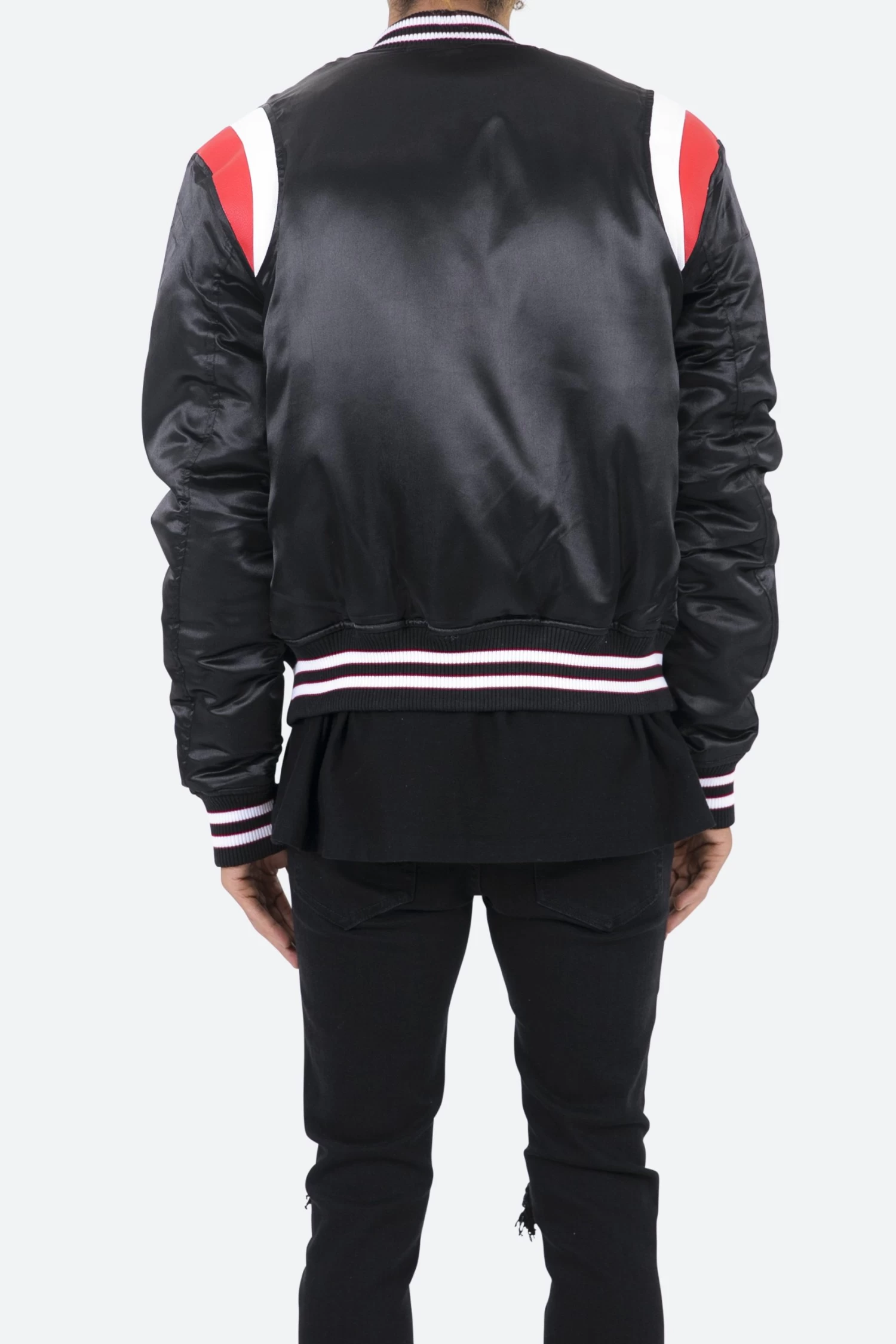 Teddy Bomber Jacket - Black/Red 7 Teddy Bomber Jacket - Black/Red - Image 5