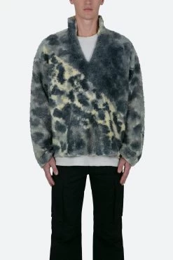 Tie Dye Sherpa Pullover - Blue/Multi -clothing Tie Dye Sherpa Pullover BlueMulti 3