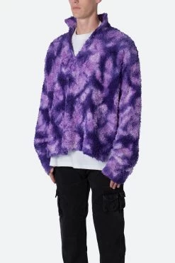 Tie Dye Sherpa Pullover - Purple -clothing Tie Dye Sherpa Pullover Purple 3