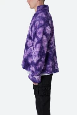 Tie Dye Sherpa Pullover - Purple -clothing Tie Dye Sherpa Pullover Purple 4