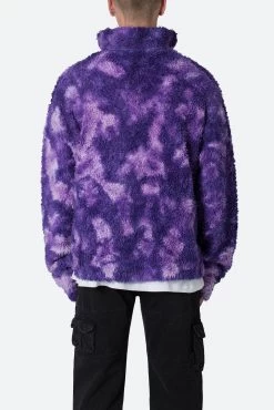 Tie Dye Sherpa Pullover - Purple -clothing Tie Dye Sherpa Pullover Purple 5