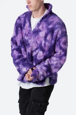 Tie Dye Sherpa Pullover - Purple -clothing Tie Dye Sherpa Pullover Purple 6