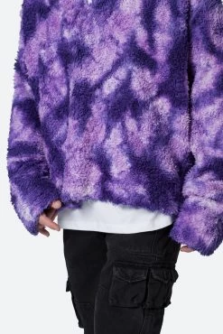 Tie Dye Sherpa Pullover - Purple -clothing Tie Dye Sherpa Pullover Purple 7