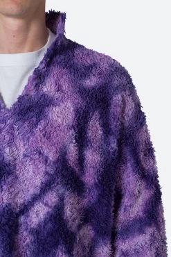 Tie Dye Sherpa Pullover - Purple -clothing Tie Dye Sherpa Pullover Purple 8