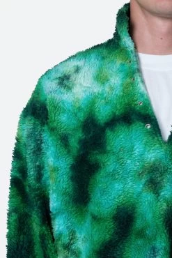 Tie Dye Sherpa Pullover Sweater - Green -clothing Tie Dye Sherpa Pullover Sweater Green 7