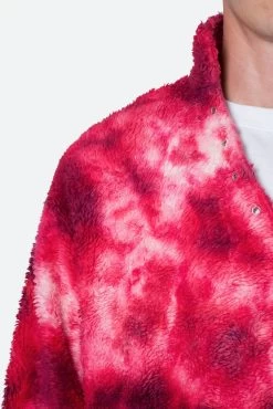 Tie Dye Sherpa Pullover Sweater - Magenta -clothing Tie Dye Sherpa Pullover Sweater Magenta 7